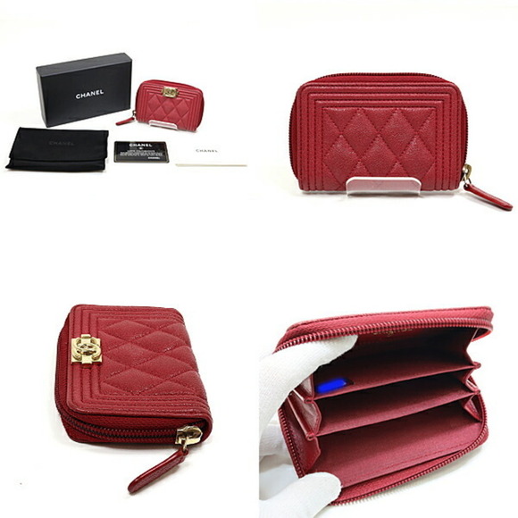 CHANEL Red Caviar Leather Card Holder - Picture 2 of 3
